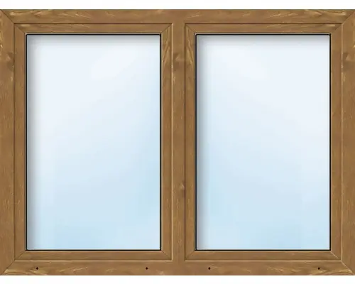 Kunststofffenster 2.Flg ARON Basic weiß/golden oak 1300x650 mm