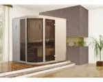 Hornbach Elementsauna Weka Sara Gr.1 inkl. 7,5 kW Ofen u.digitaler Steuerung mit Fenster und graphitfarbiger Ganzglastüre