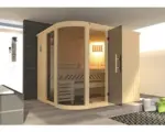 Hornbach Elementsauna Weka Sara Gr.2 inkl. 9 kW Ofen u.digitaler Steuerung mit Fenster und graphitfarbiger Ganzglastüre