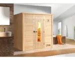 Hornbach Massivholzsauna Weka Bergen HT Gr.3 inkl. 7,5 kW Bio-Ofen u.digitaler Steuerung mit Holztüre und Isolierglas wärmegedämmt