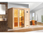 Hornbach Massivholzsauna Weka Bergen 2 inkl. 7,5 kW Ofen u.digitaler Steuerung mit Fenster und graphitfarbiger Ganzglastüre