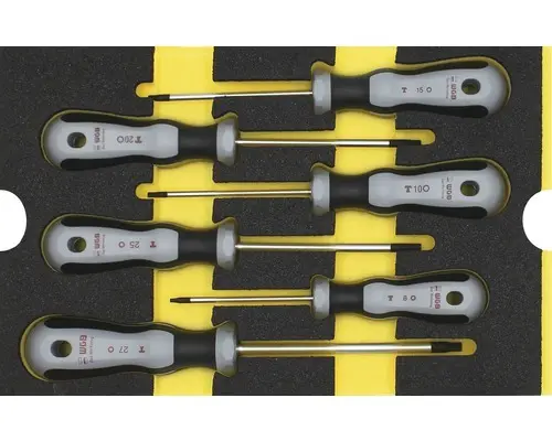 Moduleinlage TX Schraubendreher Industrial Gr. M 268 x 38 x 171 mm schwarz 6-tlg