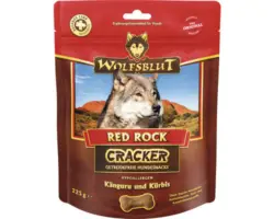 Hundesnack WOLFSBLUT Red Rock Cracker Känguru mit Kürbis mit wertvollen Superfoods, getreidefrei, Glutenfrei 225 g