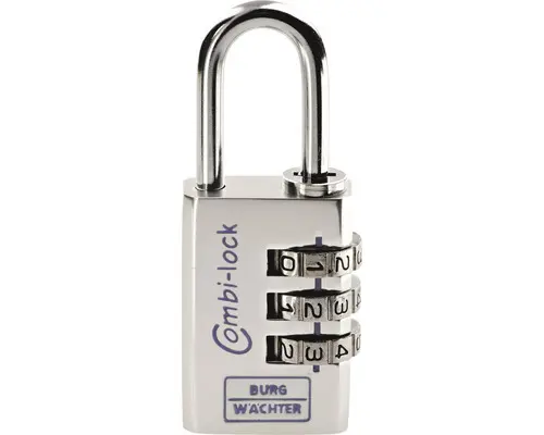 Zahlenkombinationsschloss Burg Wächter Combi 90 30 CHROMO SB 30 mm