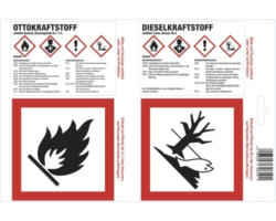 Haftetiketten Hünersdorff Otto-/Dieselkraftstoff