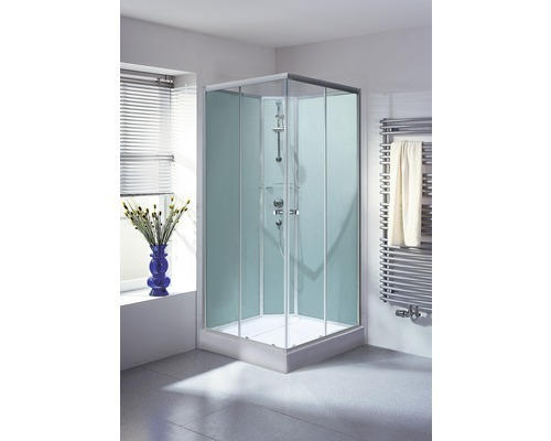 Fertigdusche Schulte ExpressPlus Korfu II 89x89x202 cm Echtglas Klar hell grün