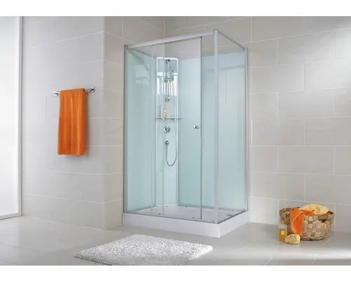Fertigdusche Schulte ExpressPlus Ibiza links 160x90x204 cm Echtglas Klar hell