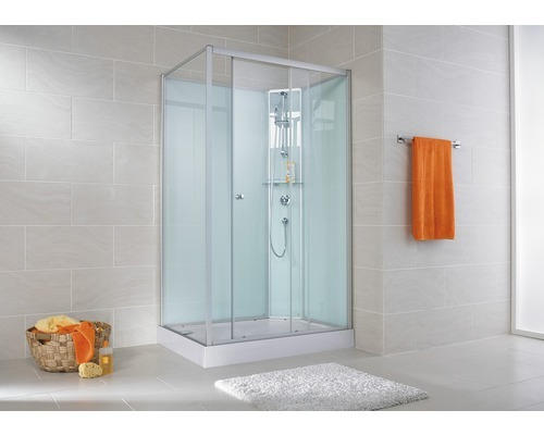 Fertigdusche Schulte ExpressPlus Ibiza rechts 160x90x204 cm Echtglas Klar hell