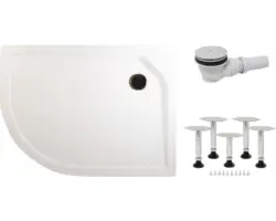 Extraflaches Viertelkreis-Duschwannen-Set Schulte ExpressPlus EP20007 04 90x75x3,5 cm weiß