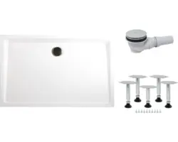 Extraflaches Rechteck-Duschwannen-Set Schulte ExpressPlus EP208016 160x80x3,5 cm weiß
