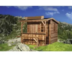 Gartenhaus weka Rustikal inkl. Brüstung Vordach Fußboden Fenster 300 x 400 cm