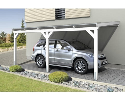 Einzelcarport SKAN HOLZ Vogtland 300x541 cm weiß