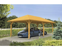 Einzelcarport SKAN HOLZ Taunus mit Pfostenankern 439x786 cm eiche hell