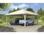 Hornbach Doppelcarport SKAN HOLZ Taunus mit Pfostenankern 634x634 cm natur