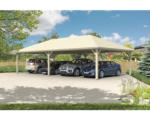 Hornbach Vierer-Carport SKAN HOLZ Taunus mit Pfostenankern 1176x634 cm natur