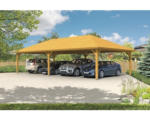 Hornbach Vierer-Carport SKAN HOLZ Taunus mit Pfostenankern 1176x634 cm eiche hell