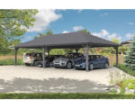 Hornbach Vierer-Carport SKAN HOLZ Taunus mit Pfostenankern 1176x634 cm schiefergrau