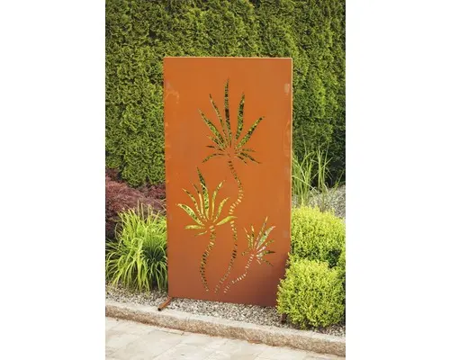 Sichtschutzwand Palme 95x185 cm rost