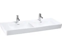 Doppelwaschtisch Laufen Pro A eckig 130x48 cm weiß
