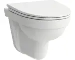 Hornbach Wandtiefspülklosett-Set Laufen Objekt 6015.0 spülrandlos Abgang waagrecht weiß