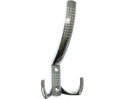 Huthaken Zamac matt vernickelt 142x76x59 mm silber geriffelt