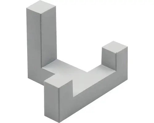 Mantelhaken Zamac doppelt 40x52x40 mm weiß