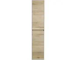 Hochschrank Sanox Evora 170x35x35 cm Eiche natur/weiß hochglanz