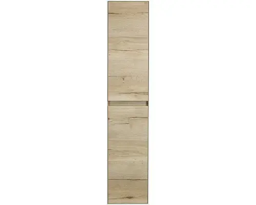 Hochschrank Sanox Evora 170x35x35 cm Eiche natur/weiß hochglanz