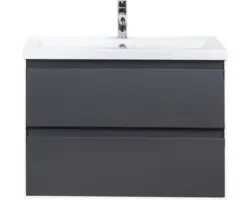 Waschbeckenunterschrank Sanox Evora Keramik 59x80x45,5 cm mit Keramikwaschbecken anthrazit matt