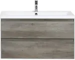Hornbach Waschbeckenunterschrank Sanox Evora Keramik 59x100x45,5 cm mit Keramikwaschbecken nebraska eiche
