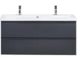 Hornbach Waschbeckenunterschrank Sanox Evora Keramik 59x120x45,5 cm mit Doppel-Keramikwaschbecken anthrazit matt
