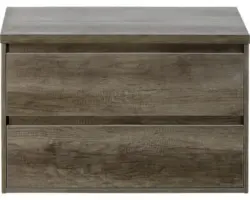 Waschbeckenunterschrank Sanox Porto 59x90x50 cm mit Waschtischplatte Nebraska Eiche