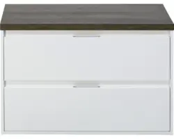 Waschbeckenunterschrank Sanox Porto 58,6x90 cm mit Waschtischplatte weiß