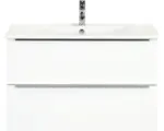 Hornbach Waschbeckenunterschrank Sanox Pulse Keramik 57x91x51 cm mit Keramikwaschbecken weiß hochglanz