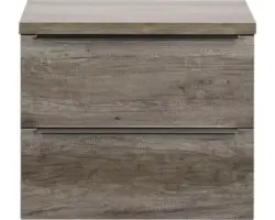 Waschbeckenunterschrank Sanox Pulse 58,6x70x50 cm mit Waschtischplatte Nebraska Eiche