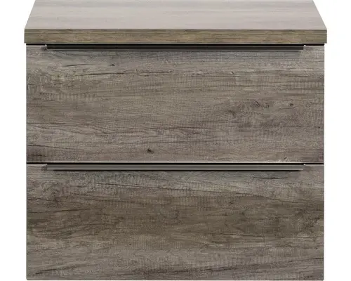 Waschbeckenunterschrank Sanox Pulse 58,6x70x50 cm mit Waschtischplatte Nebraska Eiche