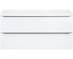 Waschbeckenunterschrank Sanox Pulse 58,6x120x50 cm mit Waschtischplatte weiß glänzend