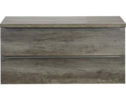 Waschbeckenunterschrank Sanox Pulse 58,6x120x50 cm mit Waschtischplatte Nebraska Eiche