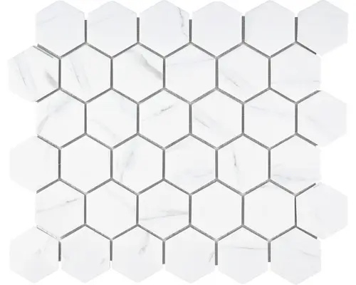 Keramikmosaik Carrara CIM HX5 CR 32,5x28,1 cm weiß