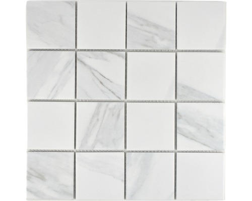 Keramikmosaik Carrara CIM Q73 CR 30,6x30,6 cm weiß