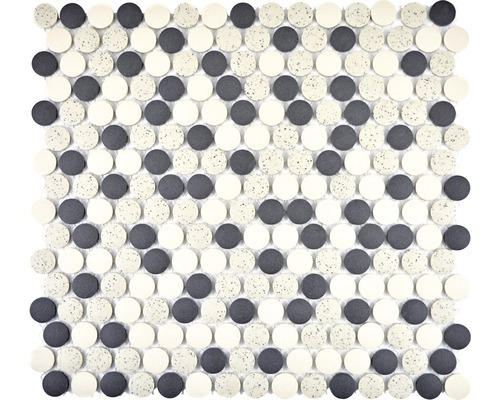 Keramikmosaik CU K210 31,0x31,5 cm creme schwarz