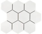 Hornbach Keramikmosaik Hexagon HX100 25,6x29,55 cm weiß