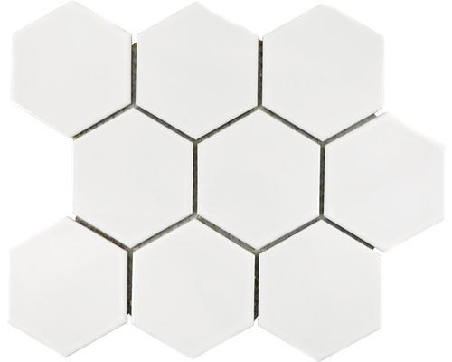 Keramikmosaik Hexagon HX100 25,6x29,55 cm weiß