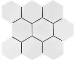 Keramikmosaik Hexagon HX105 25,6x29,55 cm weiß