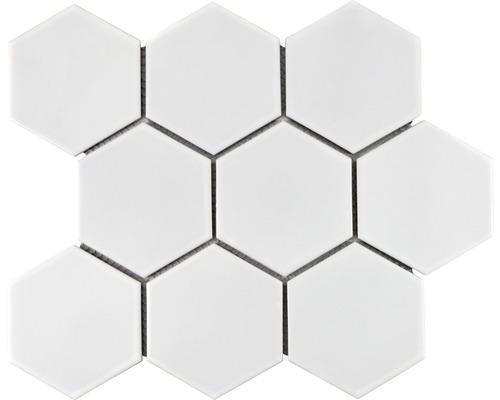 Keramikmosaik Hexagon HX105 25,6x29,55 cm weiß