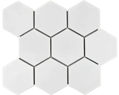 Keramikmosaik Hexagon HX105 25,6x29,55 cm weiß