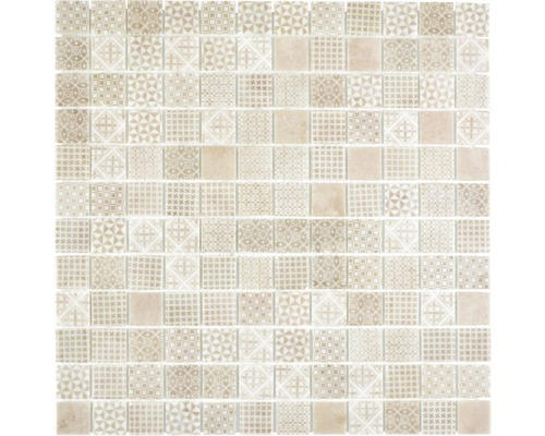 Glasmosaik Patch 50 31,5x31,5 cm beige