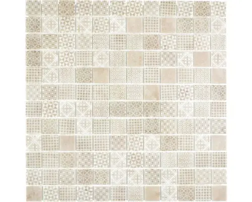 Glasmosaik Patch 50 31,5x31,5 cm beige