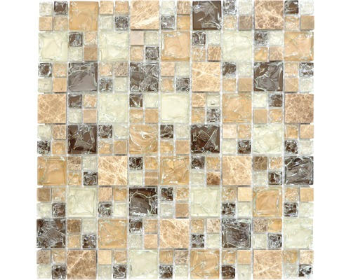 Glasmosaik XIC K1453 30,5x30,5 cm braun beige