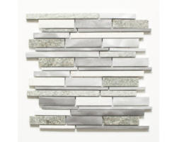 Natursteinmosaik XSA 535 30,0x31,0 cm silber